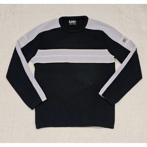 EUC VTG Lido Sports Blue/Navy Colorblock Wool Long Sleeve Pullover Sweater Sz M